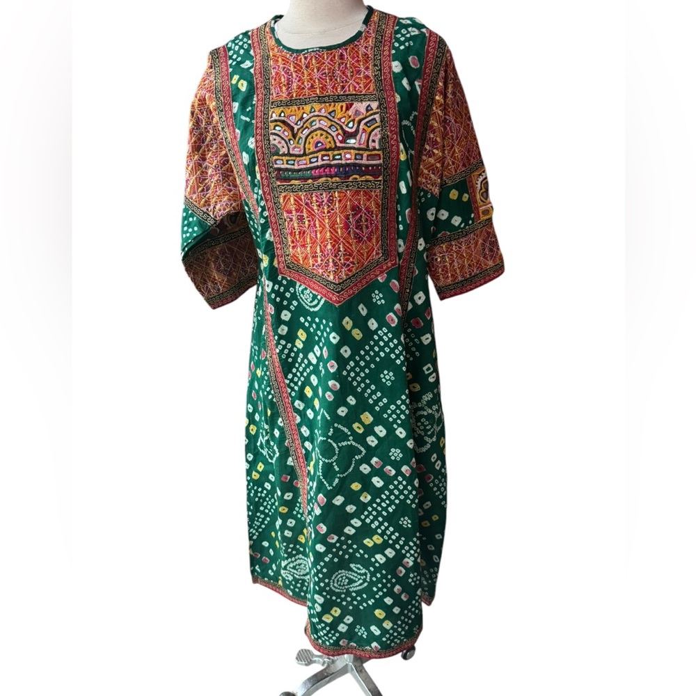 NWT Anarkali Kurta Ornate Embroidered Cotton Party Dressβ